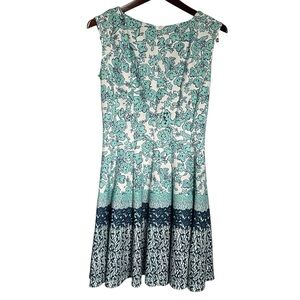 Danny and Nicole Teal Blue Floral Sleeveless Mini Dress Size 6